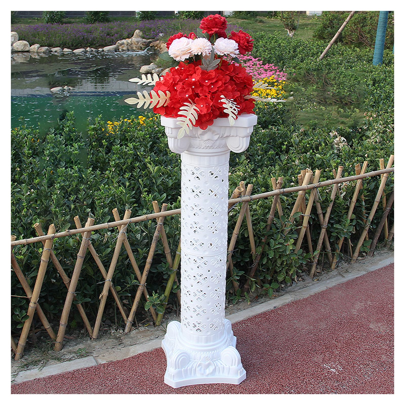 Amazon.co.jp: ホワイト装飾ローマ柱ギリシャ柱、プラスチック